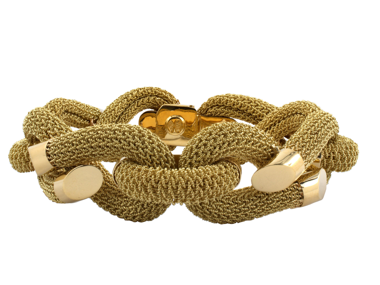 73458 - Gold Tubular Mesh Figure-8 Link Bracelet