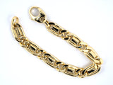 73465 - La Pepica Gold Italy Curb Link And Bar Gents Bracelet