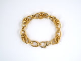 73502 - Gold Oval Twisted Wire Oval Link Bracelet