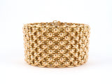 73506 - Circa1950 Gold Beaded Link Wide Bracelet