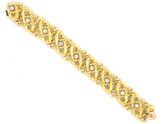 73509 - Circa1970 Schlumberger Tiffany Gold "X" Diamond Bracelet