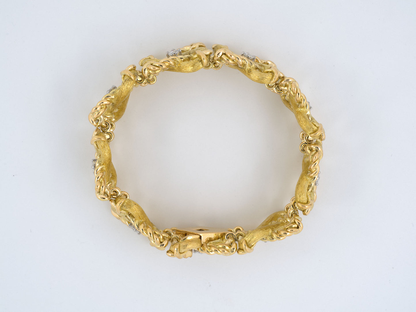 73509 - Circa1970 Schlumberger Tiffany Gold "X" Diamond Bracelet