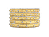 73512 - SOLD - Circa 1990s Buccellati Gold Diamond Hinged Cuff Bangle Bracelet