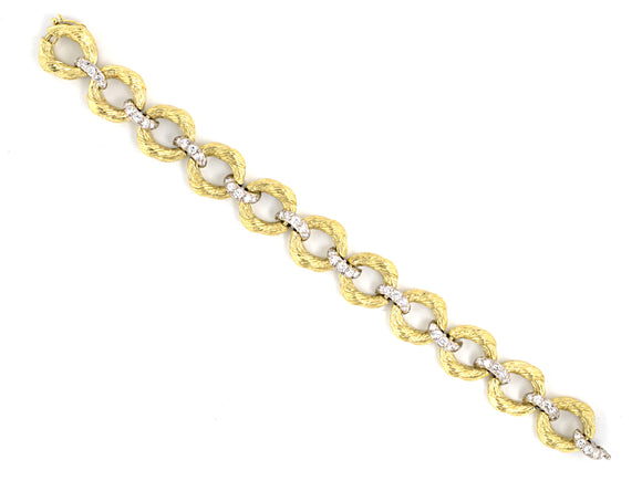 73515 - Gold Diamond Woven Link Bracelet