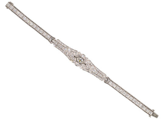73526 - Art Deco Platinum Diamond Block Bracelet