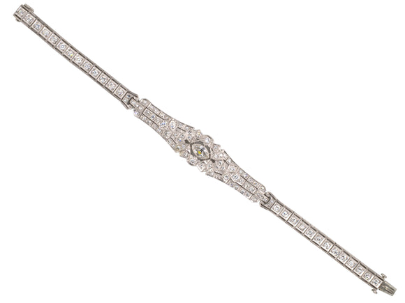 73526 - Art Deco Platinum Diamond Block Bracelet