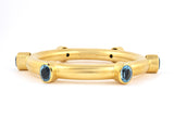 73527 - M & J Savitt Gold Blue Topaz Bangle Bracelet