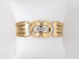 73528 - SOLD - Retro Gold Palladium Diamond Bracelet