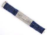 73536 - Art Deco Platinum Diamond Sapphire Bead Bracelet