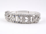 73546 - Art Deco Platinum Gold Diamond Sapphire Bangle Bracelet