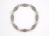 73550 - SOLD - Art Deco Circa 1920 Platinum Diamond GIA Natural Pearl Bracelet