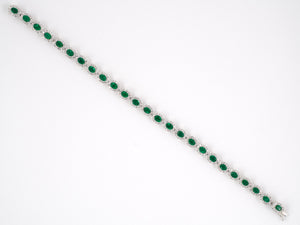 73553 - Gold Emerald Diamond Bracelet