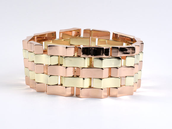 73564 - Retro Gold 2 Tone 4-Row Link Bracelet