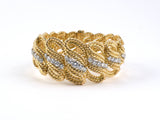 73566 - SOLD - Gold Platinum Diamond Swirl Link Bracelet