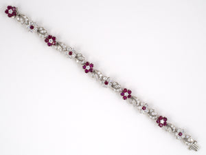 73568 - Circa 1967 Oscar Heyman Platinum Ruby Diamond Bracelet