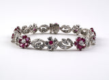 73568 - Circa 1967 Oscar Heyman Platinum Ruby Diamond Bracelet