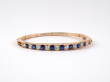 73572 - SOLD - Victorian Gold AGL Cambodia Sapphire Diamond French Bracelet