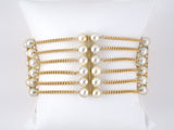 73580 - Gold Pearl 6 Row 4 Section Bracelet