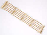 73581 - Gold Pearl 6 Row 4 Section Bracelet