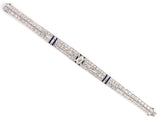 73584 - Art Deco Platinum Diamond Sapphire 3 Section Bracelet