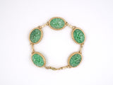 73585 - SOLD - Gold Jadeite Carved Bracelet
