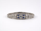 73588 - Art Deco Platinum Diamond Sapphire Bracelet