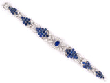 73589 - Circa 1950 Platinum AGL Ceylon Sapphire Diamond Bracelet