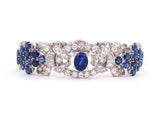 73589 - Circa 1950 Platinum AGL Ceylon Sapphire Diamond Bracelet