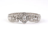 73590 - Art Deco Platinum Diamond 3 Row Bracelet