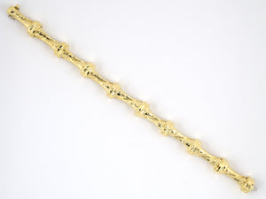 73592 - SOLD - Dunay Gold Link Hammered Bracelet