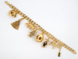 73599 - Circa 1960s Gold Assorted Mexican Charm Bracelet