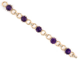 73603 - Retro Circa 1940 Gold Amethyst Diamond Link Bracelet