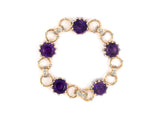 73603 - Retro Circa 1940 Gold Amethyst Diamond Link Bracelet