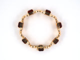 73610 - SOLD - Circa 1950s Gold Citrine Link Bracelet