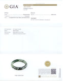 73611 - SOLD - Jadeite GIA Dark Green White Greenish-Brown Closed Bangle Bracelet