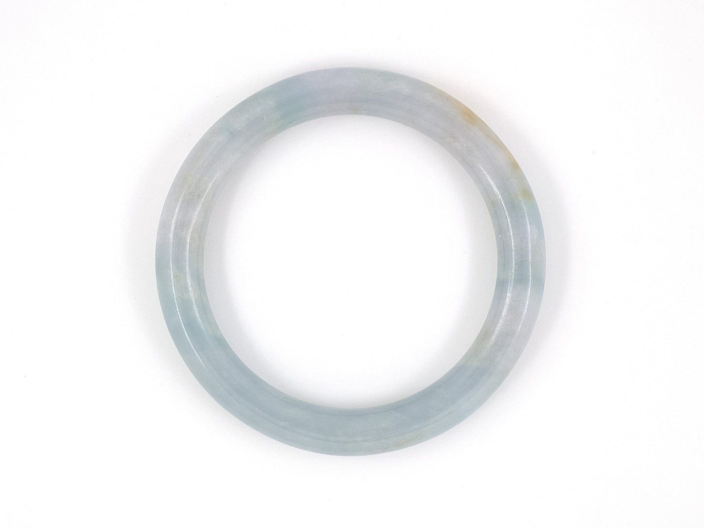 73616 - SOLD - Jadeite GIA Light Greyish Green Closed Tubular Bangle Bracelet