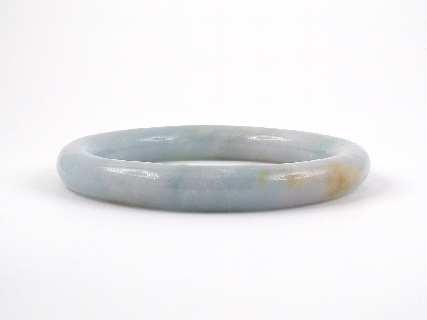 73616 - SOLD - Jadeite GIA Light Greyish Green Closed Tubular Bangle Bracelet