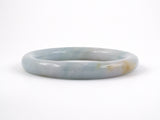 73616 - Jadeite GIA Light Greyish Green Closed Tubular Bangle Bracelet