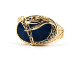 73620 - Circa 1970s Lalaounis Gold Lapis Ruby Snake Bangle Bracelet