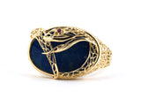 73620 - SOLD - Circa 1970s Lalaounis Gold Lapis Ruby Snake Bangle Bracelet