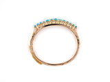 73621 - SOLD - Circa 1950 Gold Turquoise Hinged Bangle Bracelet