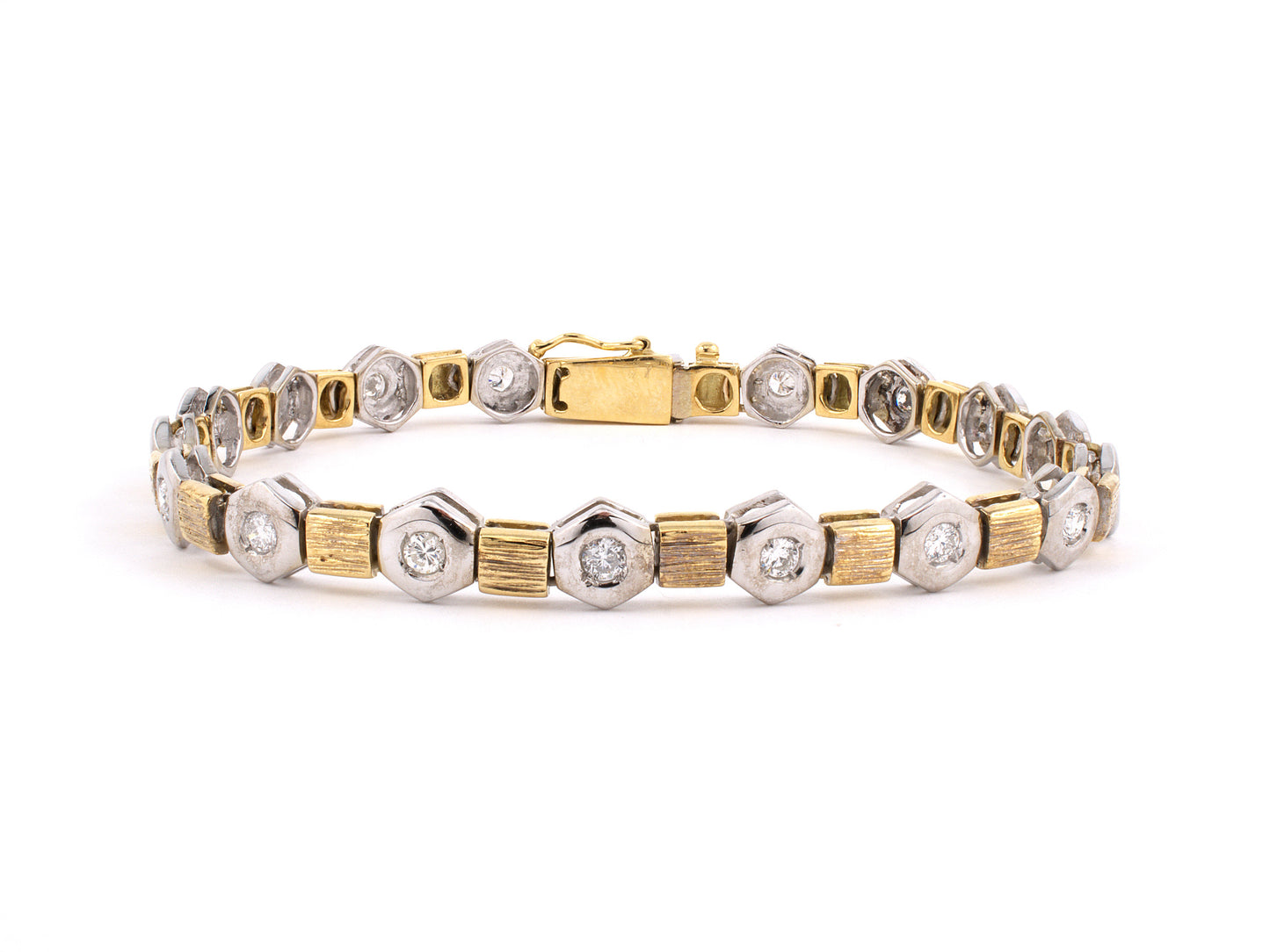 73630 - Gold Diamond Bar Link Bracelet