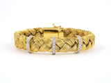 73638 - Gold Diamond Handmade Braided Weave Bracelet