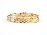 73645 - Italy Gold Tank Style 3-Row Link Bracelet