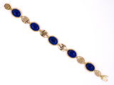 73652 - Gold Lapis Chinese Best Wishes Charm Bracelet