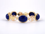 73652 - Gold Lapis Chinese Best Wishes Charm Bracelet