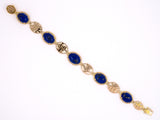 73653 - Gold Lapis Chinese Best Wishes Charm Bracelet