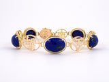 73653 - Gold Lapis Chinese Best Wishes Charm Bracelet