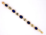 73653 - Gold Lapis Chinese Best Wishes Charm Bracelet