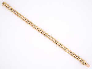 73660 - SOLD - Circa 1967 Oscar Heyman Gold Diamond Straight Line Bracelet